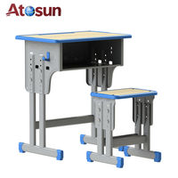 Bureau et chaise d'étudiant individuels en gros, tables et chaises de classe, ensemble de bureaux pour l'école primaire, mobilier scolaire