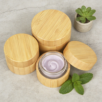 Pot intérieur rond en verre de bambou personnalisé avec emballage et logo personnalisés pour cosmétiques avec 200g