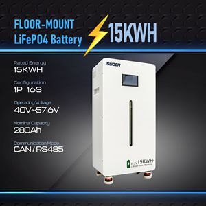 Batteria al Litio Verticale a Parete Suoer per Accumulo Solare 2.5KWH-15KWH 100Ah-280Ah 25.6V-51.2V con Puleggia - Product Image 6