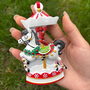 Adorno Navideño Personalizado <span class=keywords><strong>de</strong></span> Caballo <span class=keywords><strong>de</strong></span> Carrusel para Árbol <span class=keywords><strong>de</strong></span> <span class=keywords><strong>Navidad</strong></span>, Decoración Colgante con Nombre Personalizado, Regalo DIY <span class=keywords><strong>de</strong></span> Resina - Product Image 4
