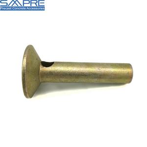 Insert de levage en acier massif de fabrication industrielle avec revêtement en zinc, forme ronde, trou croisé, pour utilisation en parc - Product Image 3