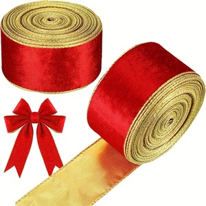 Fita Colorida de Natal, Fita de Cor Pura para Embalagem de Presentes, Laços e Decorações de Artesanato de Natal - Product Image 1