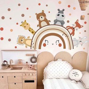 Vinilo Decorativo Autoadhesivo de PVC Ecológico con Diseño de Arcoíris, Estilo Ins, Dibujos Animados, Animales Lindos, para Habitación Infantil o Dormitorio - Product Image 3