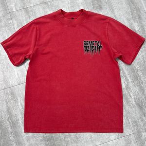 OEM Designer Cotton <b>Tshirt</b> Custom Boxy Mock Neck Screen Print T Shirt High Quality Heavyweight Drop Shoulder Oversized T-shirt - Product Image 1