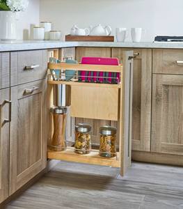 Single Layer Wooden Square <b>Pull</b>-<b>Out</b> Basket with Durable Design for Pantry Organizer Seasoning <b>Drawer</b> & Cutlery <b>Storage</b> - Product Image 4