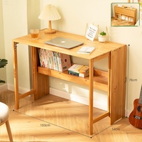 Table d'ordinateur pliable et réglable en bambou, bureau, table d'étude, petite table de chevet, poste de travail pour la maison
