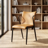 Ensemble de table vintage, chaise de salle à manger rembourrée de style commercial, chaise de café industrielle moderne avec cadre en métal thermolaqué
