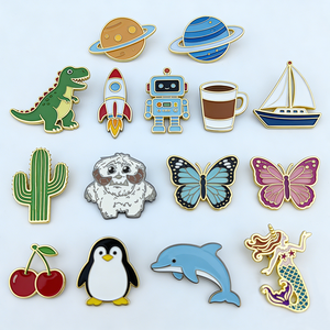 Broches et badges en métal personnalisés en gros, amusants, mignons, dorés, thème Anime, Pain, <span class=keywords><strong>Hamburger</strong></span>, épingles de revers en émail souple ou dur avec logo - Product Image 2