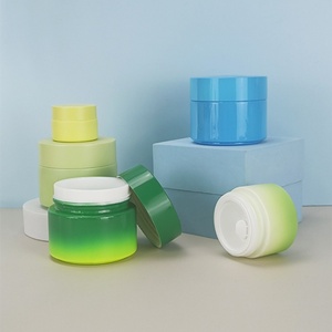 ขวดครีมโอปอลสีขาวทรงกลม บรรจุภัณฑ์เครื่องสำอางแบบพิเศษ ฝาสีหรูหรา ผลิตจากโรงงานโดยตรง ขนาด 100 กรัม สีเขียวด้าน สีฟ้า - Product Image 4