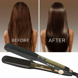 <span class=keywords><strong>Plancha</strong></span> de Pelo <span class=keywords><strong>Profesional</strong></span> con Placa de <span class=keywords><strong>Titanio</strong></span> de 1.75 Pulgadas y Logotipo Personalizado, <span class=keywords><strong>Plancha</strong></span> Iónica de Turmalina Cerámica 2 en 1, 480F para Uso en Autocaravanas y Hoteles - Product Image 4