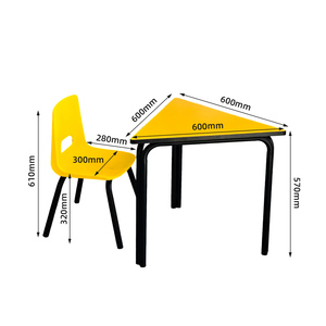 Trường nhựa đầy màu sắc trẻ em Đồ nội thất bộ mẫu giáo trẻ em mẫu giáo hình lục giác bảng với ghế - Product Image 4