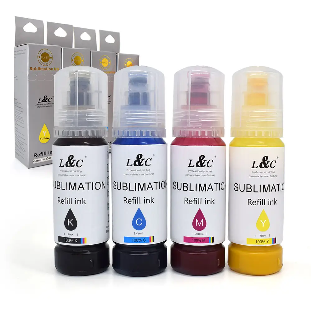 L & c recarga de tinta de subolmação, fabricada na china, tinta em massa para tingimento subolmação para epson inkjet 4720 l220 f9470 l1300 l14150 sg800 672