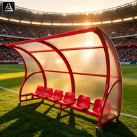 Banc d'équipe mobile en aluminium pour 6 joueurs, abri pour joueurs de football, idéal pour les terrains de sport en plein air