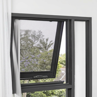 Fenêtres à auvent manuelles en aluminium à double vitrage trempé insonorisées modernes, faciles à installer pour hôtels et appartements