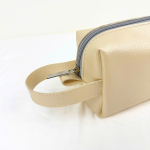 Custom Logo PU Leather Zipper Pouch with <b>Wrist</b> Strap Cosmetic Organizer <b>Bag</b> Corporate Gift OEM ODM Manufacturer - Product Image 3