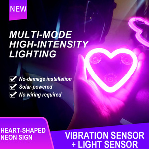 Luz LED <span class=keywords><strong>Interior</strong></span> para Auto, <span class=keywords><strong>Solar</strong></span>, Color Rosa, con Forma de Corazón Rojo, Romántica, para Decoración de Automóviles - Product Image 2