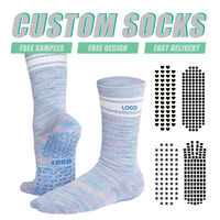 Chaussettes de Pilates en coton premium avec logo personnalisé, antidérapantes, pour femmes, chaussettes de yoga intérieures en silicone antidérapantes
