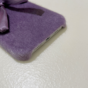 Custodia posteriore per cellulare in pelliccia di Bowknot <span class=keywords><strong>viola</strong></span> di lusso per <span class=keywords><strong>iPhone</strong></span> x xr xs max <span class=keywords><strong>11</strong></span> 12 13 14 <span class=keywords><strong>Pro</strong></span> max custodia per telefono soffice - Product Image 5