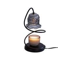 Nouveau design Brûleur d'encens électrique Lampe de table en bois et céramique Chauffe-cire en verre Aromathérapie Parfum Bougie parfumée Métal
