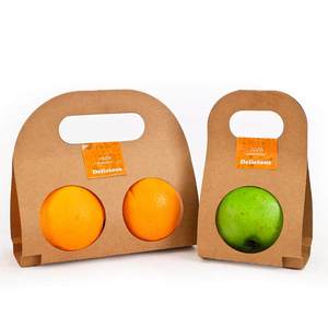Caja <span class=keywords><strong>de</strong></span> Embalaje <span class=keywords><strong>de</strong></span> Papel Kraft Naranja Personalizada, Caja Creativa Portátil para Manzanas, Caja <span class=keywords><strong>de</strong></span> <span class=keywords><strong>Regalo</strong></span> Especial para Fruterías y Supermercados - Product Image 1