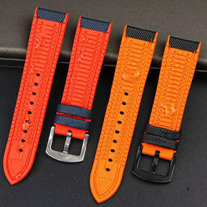 <span class=keywords><strong>Bracelet</strong></span> de montre universel de remplacement en <span class=keywords><strong>silicone</strong></span> souple en fibre de carbone de qualité supérieure 20 22 mm, étanche, pour plongée - Product Image 3