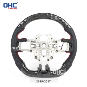 Volant à LED en fibre de carbone pour <span class=keywords><strong>Mustang</strong></span> <span class=keywords><strong>Gt</strong></span> Ecoboost <span class=keywords><strong>Gt</strong></span> Shelby Gt350 <span class=keywords><strong>2015</strong></span>-2017 2018-2023 Cuir perforé - Product Image 2