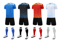 Set Jersey Sepak Bola Anak Bahan Polyester Bernapas untuk Latihan, Seragam Tim dengan Logo, Nama Tim, dan Nomor, Dilengkapi Celana Pendek