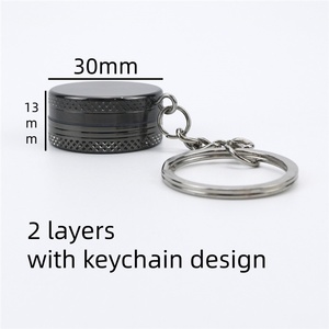 Molinillo de 2 Capas con Diseño de Llavero, <span class=keywords><strong>Mini</strong></span> Molinillo de Aleación de Zinc para Especias, Tabaco y Hierbas, Accesorios para Fumar - Product Image 5