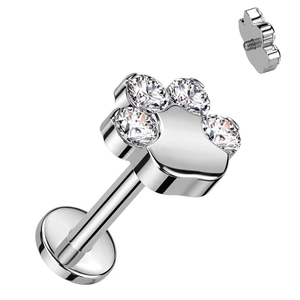 Acier inoxydable 16G <span class=keywords><strong>Helix</strong></span> Cartilage Boucles d'oreilles pour femmes Dos plat Filetage interne Zircon Patte Top Oreille Tragus Labret Anneau - Product Image 2