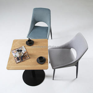 Sillas de Comedor de Diseño Moderno y Lujoso para Hotel, Respaldo Curvo Abierto, Patas de Metal Resistentes, Tela de Alto Rendimiento/Cuero Sintético, Muebles para el Hogar - Product Image 5