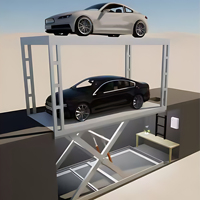Système de stationnement de garage souterrain à plateforme fixe hydraulique électrique à double pont, élévateur à ciseaux, robuste, personnalisé