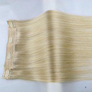 Extensiones de Cabello Humano Virgen Ruso 100%, Doble Trama, Rubio, Sedoso <span class=keywords><strong>y</strong></span> Suave, para Salón Profesional - Product Image 1