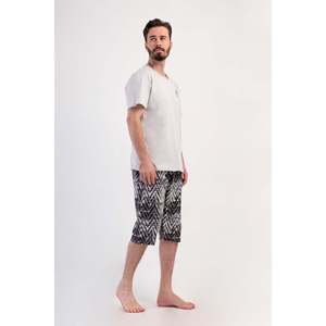 Ensemble Capri à manches courtes pour homme avec poches, col rond respirant, vêtements d'été imprimés - Product Image 2