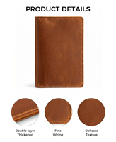 Portefeuille vintage en cuir de vache véritable THUMBS-UP avec blocage RFID pour hommes et femmes, porte-passeport de voyage, porte-billets d'avion