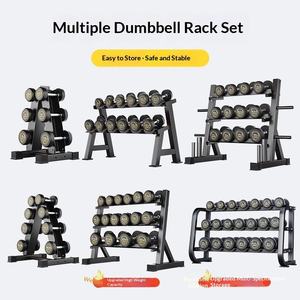 Set di Manubri in Acciaio Rivestito in Gomma per Fitness Domestico e Commerciale con Telaio Combinato e <span class=keywords><strong>Rack</strong></span> per Palestra Domestica - Product Image 3