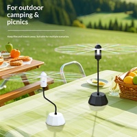 Appareil Répulsif Moustiques et Mouches en ABS Créatif, Autonomie de 6-8H, Portée de 10m, Multifonctionnel pour Usage Domestique et Commercial