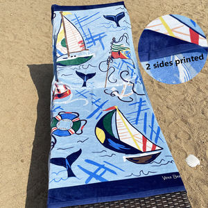 Serviette <span class=keywords><strong>de</strong></span> bain et <span class=keywords><strong>de</strong></span> plage pour enfants 100 % coton, imprimée des deux côtés, séchage rapide et douce - Product Image 1