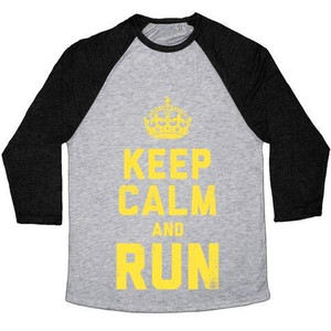 Maglietta da baseball unisex Tri-Blend Keep Calm and Run (Dark Tank) - Product Image 3