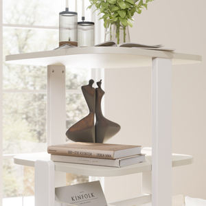 Estantería de pie de 4 niveles altos para pantalla, estantería giratoria ordenada con deflector, estantería giratoria para dormitorio y oficina - Product Image 5