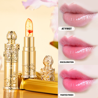 Vente en Gros Baume à Lèvres Vegan Longue Durée 2 Couleurs Fleur Maquillage Température Magique Rouge à Lèvres Changement de Couleur Rouge à Lèvres