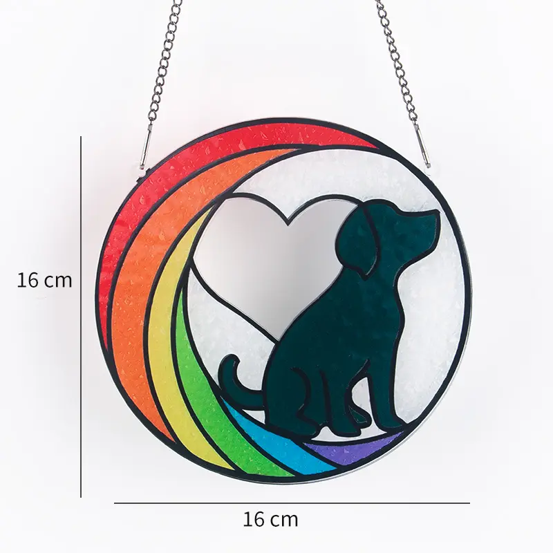 Acrílico sol apanhador Pet memoriais Rainbow Bridge Pendurado decoração Pet perda Dog gift