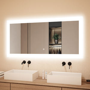Miroirs de salle de bain sans cadre à LED modernes et neufs avec design graphique pour appartement et villa, garantie de 3 ans - Product Image 4