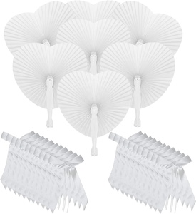 Set di decorazioni per matrimoni con 48 fiocchi e 48 ventole a mano archi per Antenna fiocchi per auto con ventole pieghevoli - Product Image 1
