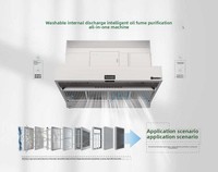 Hotte de cuisine moderne sans conduit à recirculation d'air, pour cuisson à induction et friture, avec filtre à fumée forte, certifiée ISO9001, en acier inoxydable, murale