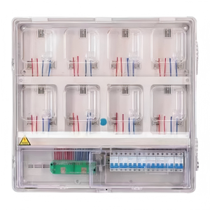 Boîtier de compteur électrique monophasé 8 voies en PC avec cadenas, boîtier de compteur électrique 8 voies en PC haute résistance pour usage extérieur - Product Image 1