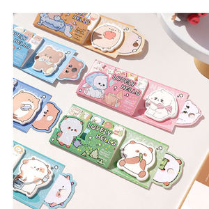 Bloc-notes autocollants Nekoni, papier <span class=keywords><strong>index</strong></span>, marque-page, hamster, cochon, ours, lapin, vache, image d'animaux mignons, bloc-notes autocollants, mémo scintillant - Product Image 1