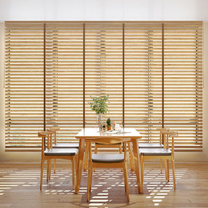 Contrôle facile 5 <span class=keywords><strong>cm</strong></span> manuel stores vénitiens en <span class=keywords><strong>bois</strong></span> véritable bon décor Paulownia tilleul tirer cordon manuel stores de fenêtre en <span class=keywords><strong>bois</strong></span> - Product Image 4