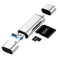 Lector de Tarjetas Micro USB Tipo C Externo de Alta Velocidad, Adaptador OTG para Tarjetas SD y TF, Tabletas, Computadoras Portátiles y Teléfonos