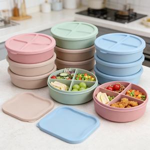 Lonchera Ecológica Portátil Reutilizable para Sublimación, Contenedor de Almuerzo Bento para Adultos, Lonchera de Silicona con 4 Compartimentos - Product Image 3