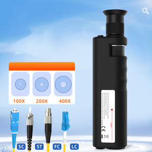 Handheld Fiber Optic <b>Microscope</b> 200x 400x Magnification White LED Illumination for SC FC ST LC MU Connector End Face Inspection - Product Image 4